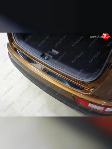 Накладка на задний бампер ТСС Тюнинг  (Лист зеркальный) KIA Sportage  4 QL (2016-2018) дорестайлинг