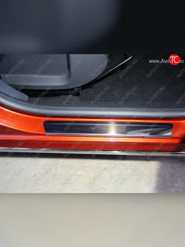 Накладки на порожки салона ТСС Тюнинг (лист зеркальный) Лада ВАЗ XRAY (2016-2022)