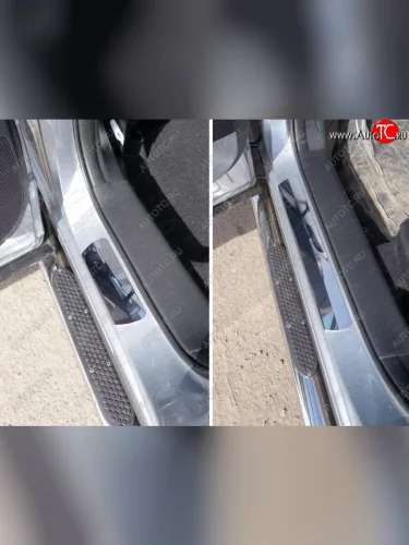 Накладки на пороги ТСС Тюнинг (лист зеркальный) Mazda 5 (2010-2015)