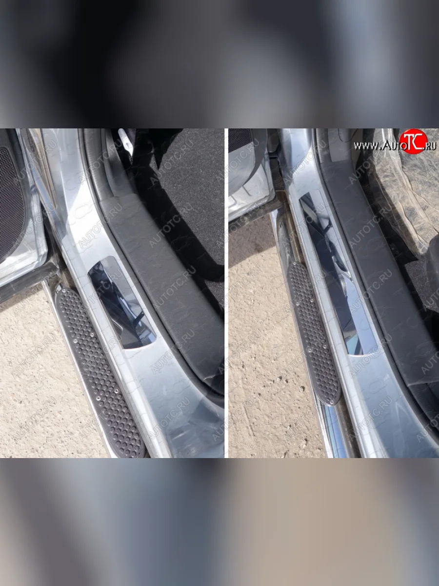 Накладки на пороги ТСС Тюнинг Mazda 5 (2010-2015) (лист зеркальный)  в Самаре Самарской области