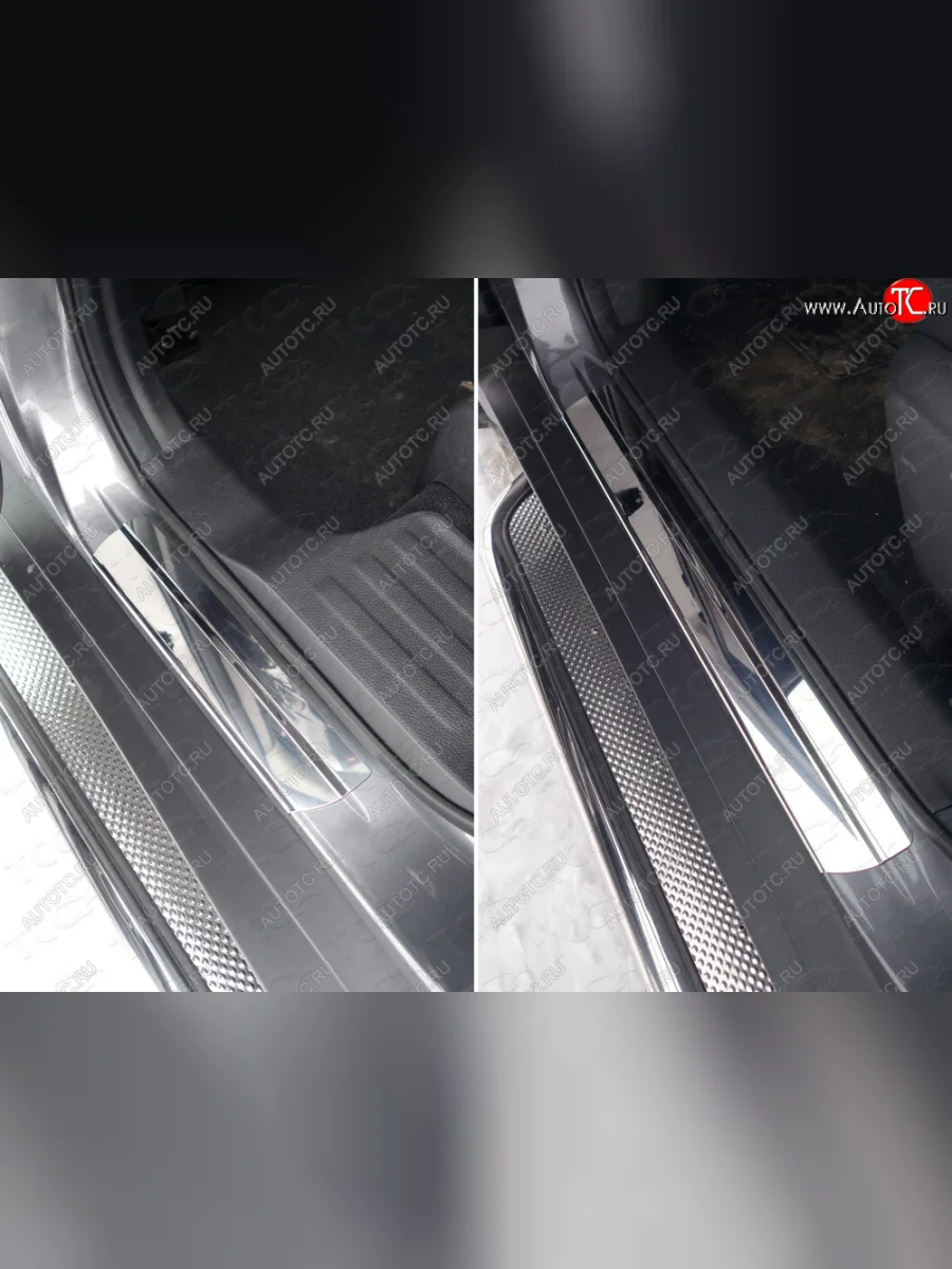 Накладки на пороги ТСС Тюнинг Nissan X-trail 3 T32 рестайлинг (2017-2022) (Лист зеркальный)  в Самаре Самарской области