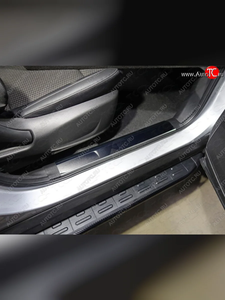 Накладки на пластиковые пороги (передние) ТСС Тюнинг Renault Koleos 2 (2016-2025) (Лист зеркальный )  в Керчи Республика Крым