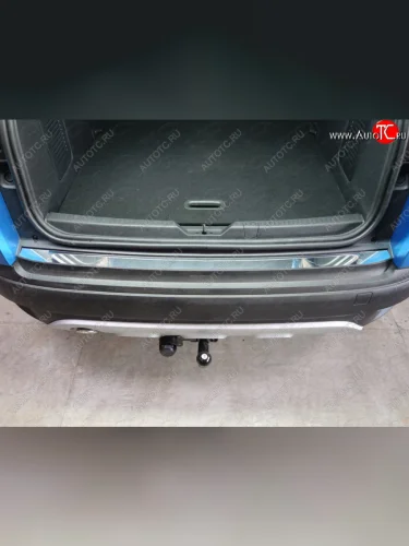 Накладка на задний бампер ТСС Тюнинг (лист зеркальный) Renault Kaptur дорестайлинг (2016-2020)