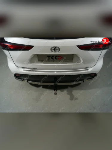 Закладка на задний бампер ТСС Тюнинг (Лист зеркальный) Toyota Highlander  XU70 (2020-2025)