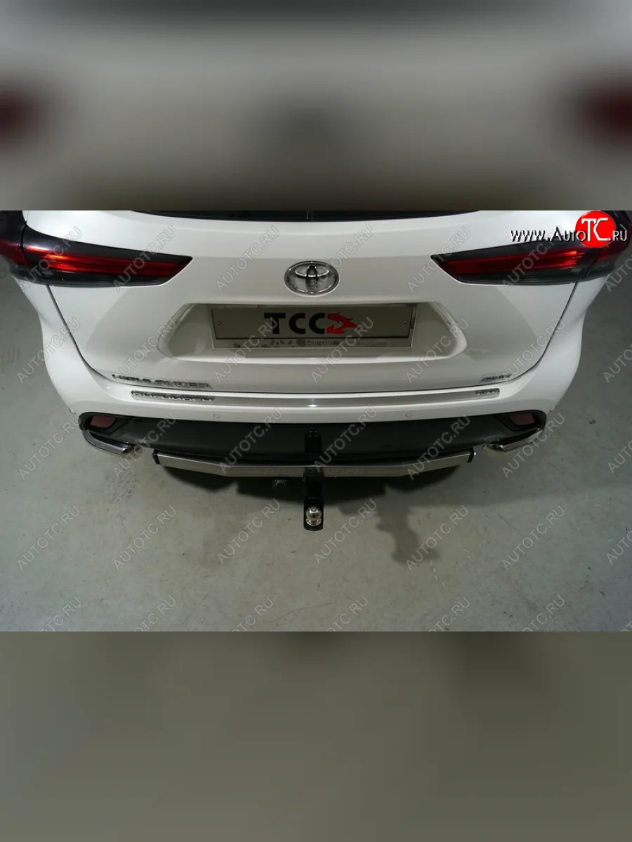 Закладка на задний бампер ТСС Тюнинг  Toyota Highlander (2020-2025) XU70 (Лист зеркальный)  в Керчи Республика Крым