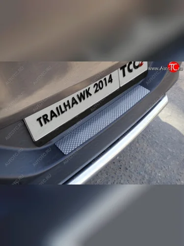 Накладка на задний бампер (Trailhawk) ТСС Тюнинг (Декоративная) Jeep Cherokee KL дорестайлинг (2014-2017)