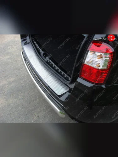 Накладка на задний бампер ТСС Тюнинг (лист декоративный) Nissan Terrano D10 дорестайлинг (2013-2016)