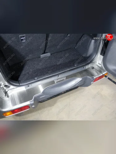 Накладка на задний бампер, ТСС Тюнинг (лист шлифованный надпись Jimny) Suzuki Jimny JB23/JB43 2-ой рестайлинг (2012-2018)