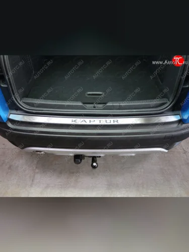 Накладка на задний бампер, ТСС Тюнинг (лист шлифованный надпись Kaptur) Renault Kaptur дорестайлинг (2016-2020)