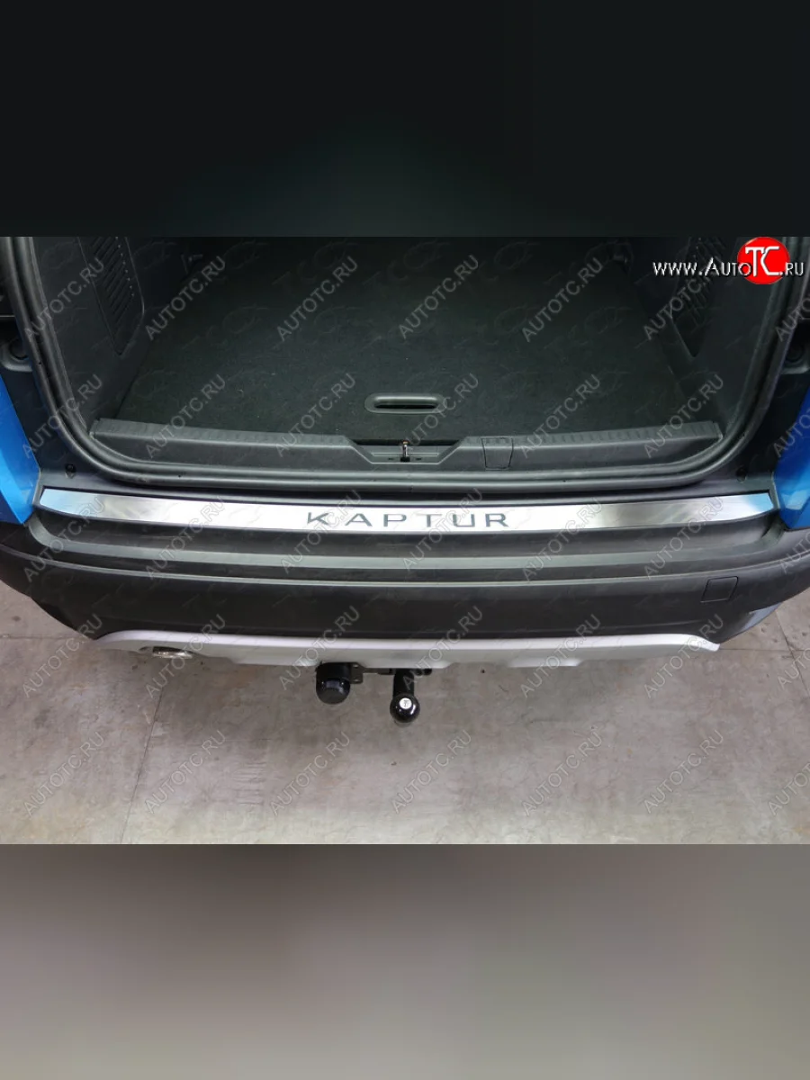 Накладка на задний бампер, ТСС Тюнинг Renault Kaptur дорестайлинг (2016-2020) (лист шлифованный надпись Kaptur)  в Керчи Республика Крым
