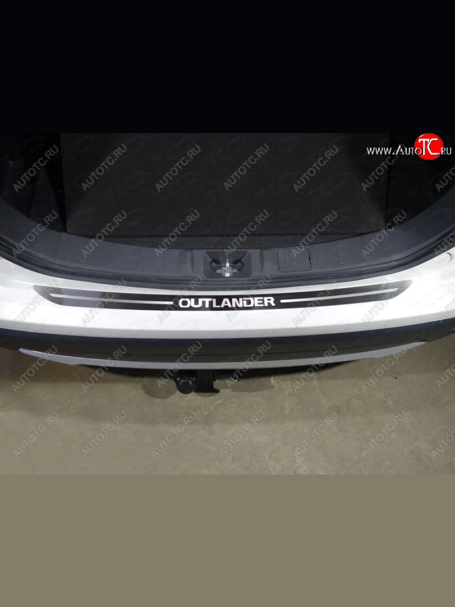 Накладка на задний бампер, ТСС Тюнинг Mitsubishi Outlander GF 2-ой рестайлинг (2015-2018) (лист шлифованный надпись OUTLANDER)  в Керчи Республика Крым