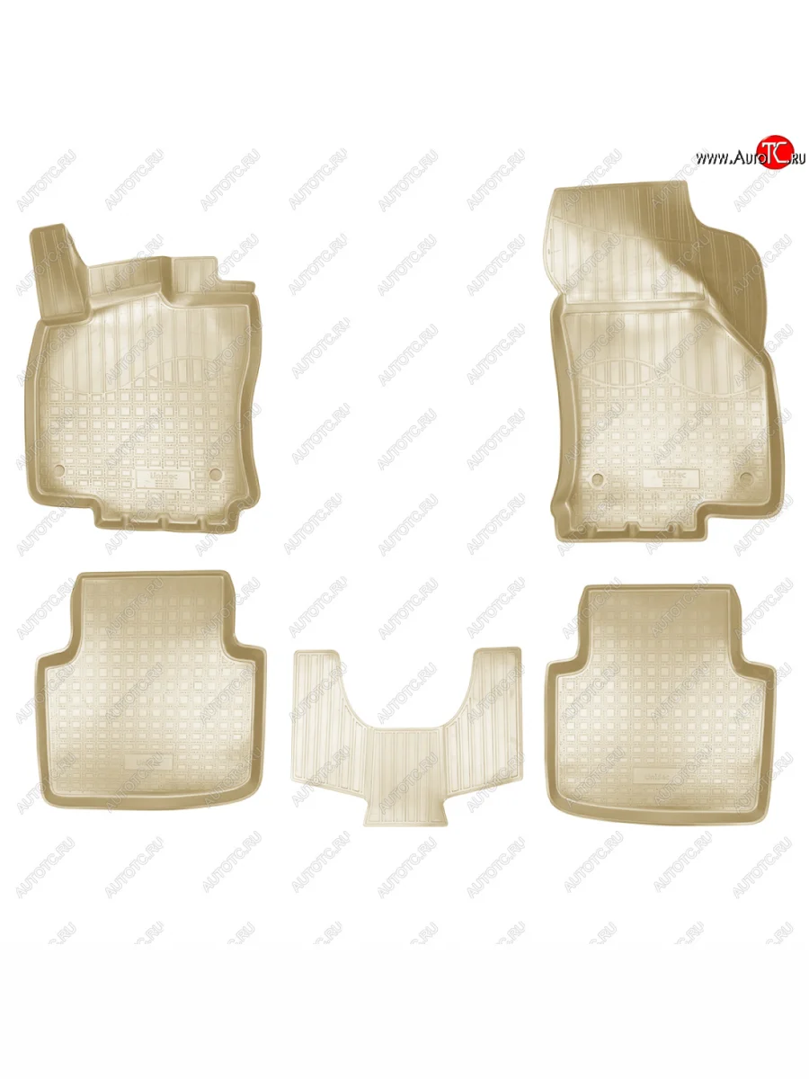 Коврики салонныеI 3D Norplast Skoda Superb B8 (3V) лифтбэк дорестайлинг (2015-2019) (бежевый)  в Перми Пермском крае