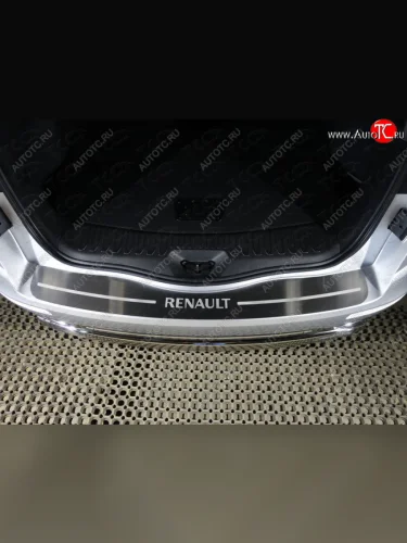 Накладка на задний бампер, ТСС Тюнинг (лист шлифованный надпись Renault) Renault Koleos 2 (2016-2025)