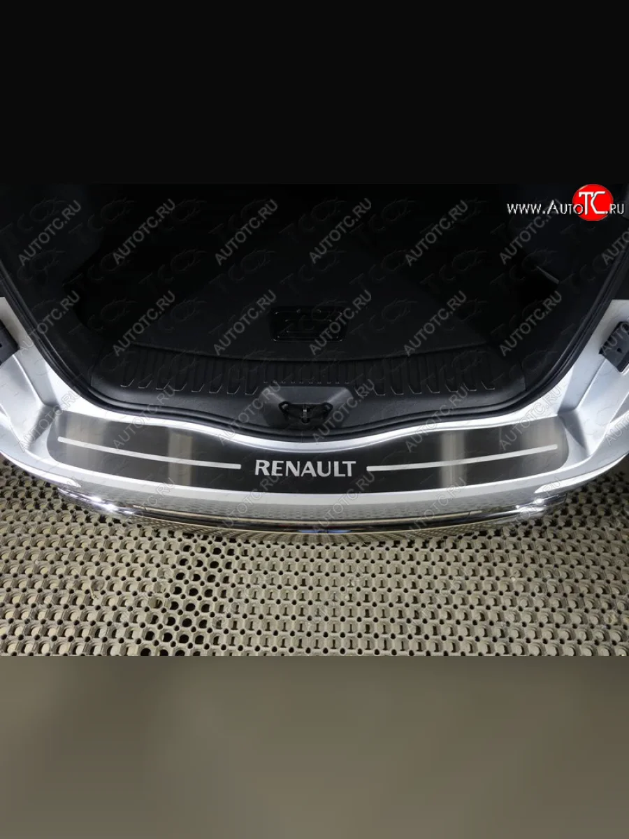 Накладка на задний бампер, ТСС Тюнинг Renault Koleos 2 (2016-2025) (лист шлифованный надпись Renault)  в Керчи Республика Крым