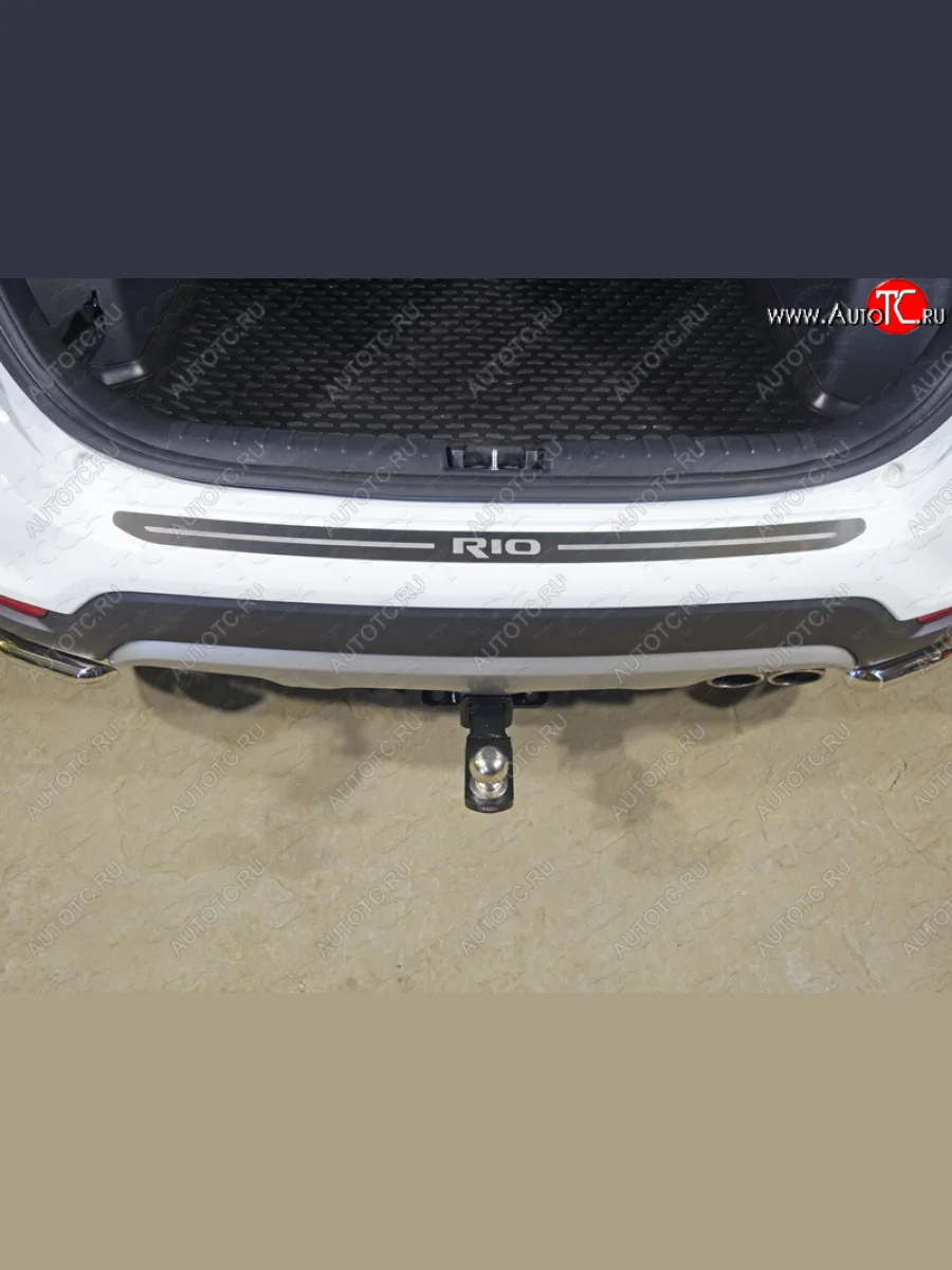 Накладка на задний бампер, ТСС Тюнинг KIA Rio X-line (2017-2021) (лист шлифованный надпись RIO)  в Перми Пермском крае