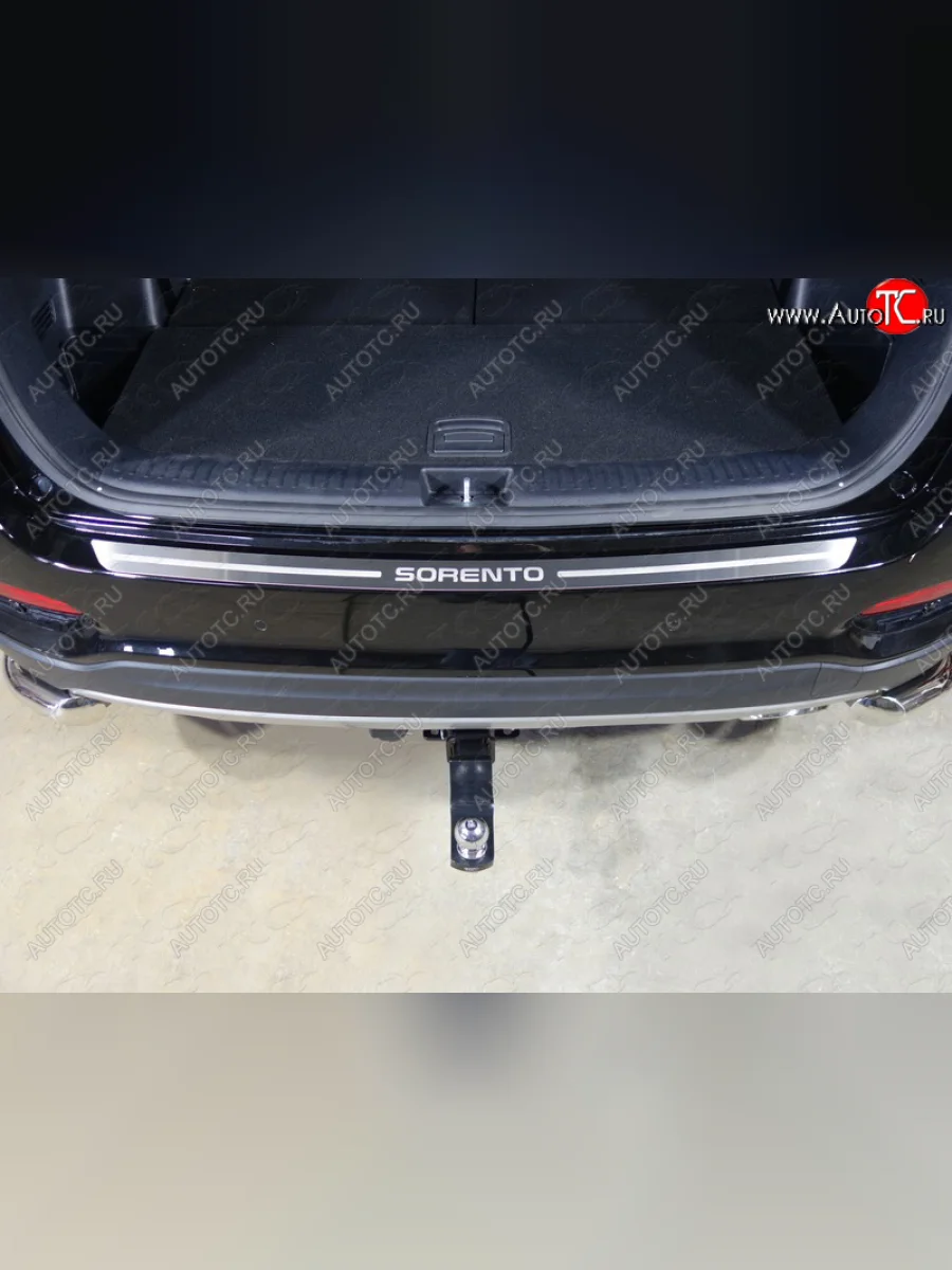Накладка на задний бампер, ТСС Тюнинг KIA Sorento UM/Prime рестайлинг (2018-2020) (лист шлифованный надпись Sorento)  с доставкой в г. Пермь