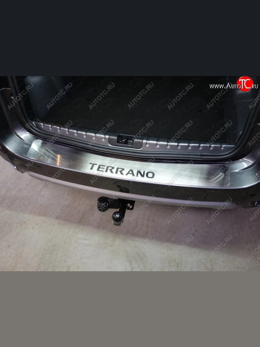 Накладка на задний бампер, ТСС Тюнинг Nissan Terrano D10 дорестайлинг (2013-2016) (лист шлифованный надпись TERRANO)  в Самаре Самарской области