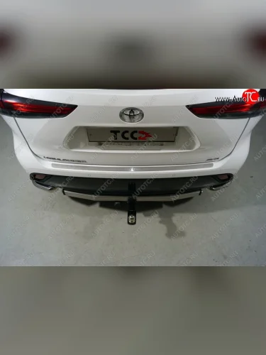 Накладка на задний бампер, ТСС Тюнинг (лист шлифованный надписьToyota) Toyota Highlander XU70 (2020-2025)