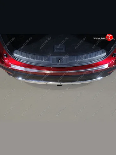 Накладка на задний бампер, ТСС Тюнинг (лист шлифованный с полосой) Mazda CX-9 TC дорестайлинг (2015-2025)