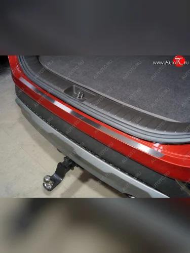 Накладка на задний бампер, ТСС Тюнинг (Лист шлифованный) Hyundai Santa Fe TM дорестайлинг (2018-2021)