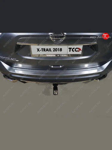 Накладка на задний бампер, ТСС Тюнинг (Лист шлифованный) Nissan X-trail 3 T32 рестайлинг (2017-2022)