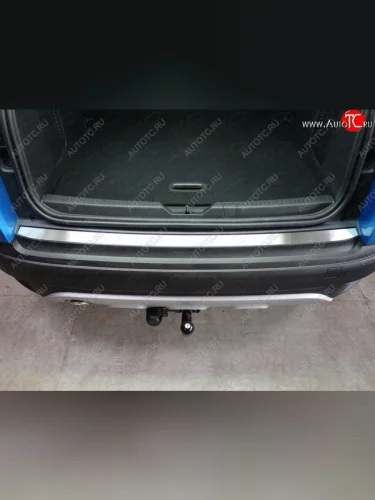 Накладка на задний бампер (лист шлифованный)  Копируемое: Накладка на задний бампер, ТСС Тюнинг (лист шлифованный) Renault Kaptur дорестайлинг (2016-2020)