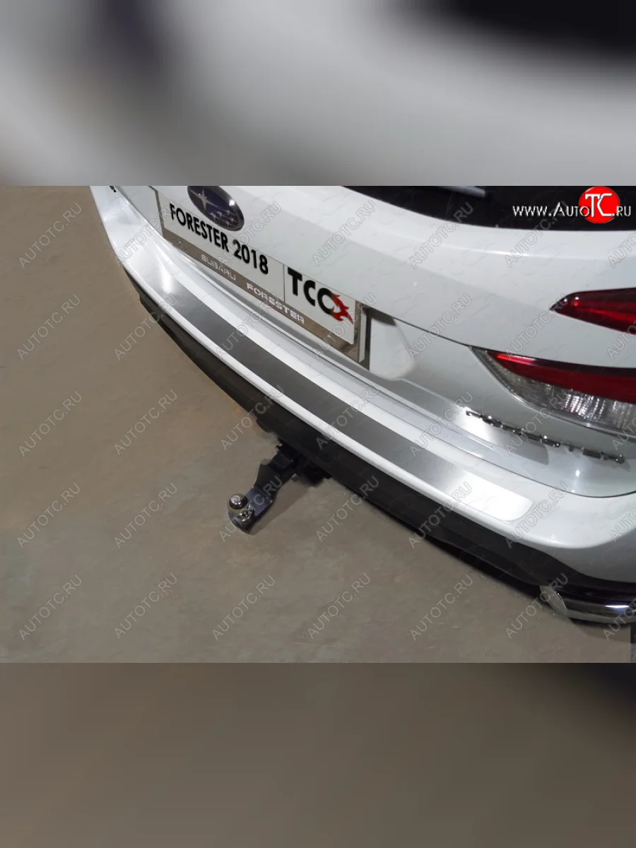 Накладка на задний бампер, ТСС Тюнинг  Subaru Forester (2018-2021) SK/S14 (Лист шлифованный)  в Воронеже Воронежской области
