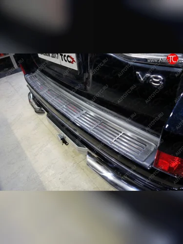 Накладка на задний бампер, ТСС Тюнинг (Лист шлифованный) Toyota Land Cruiser 200 2-ой рестайлинг (2015-2021)