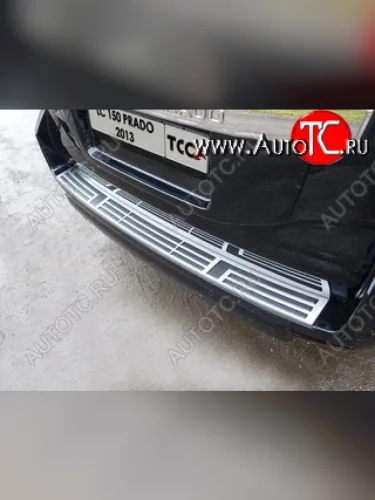 Накладка на задний бампер, ТСС Тюнинг (Лист шлифованный) Toyota Land Cruiser Prado J150 1-ый рестайлинг (2013-2017)