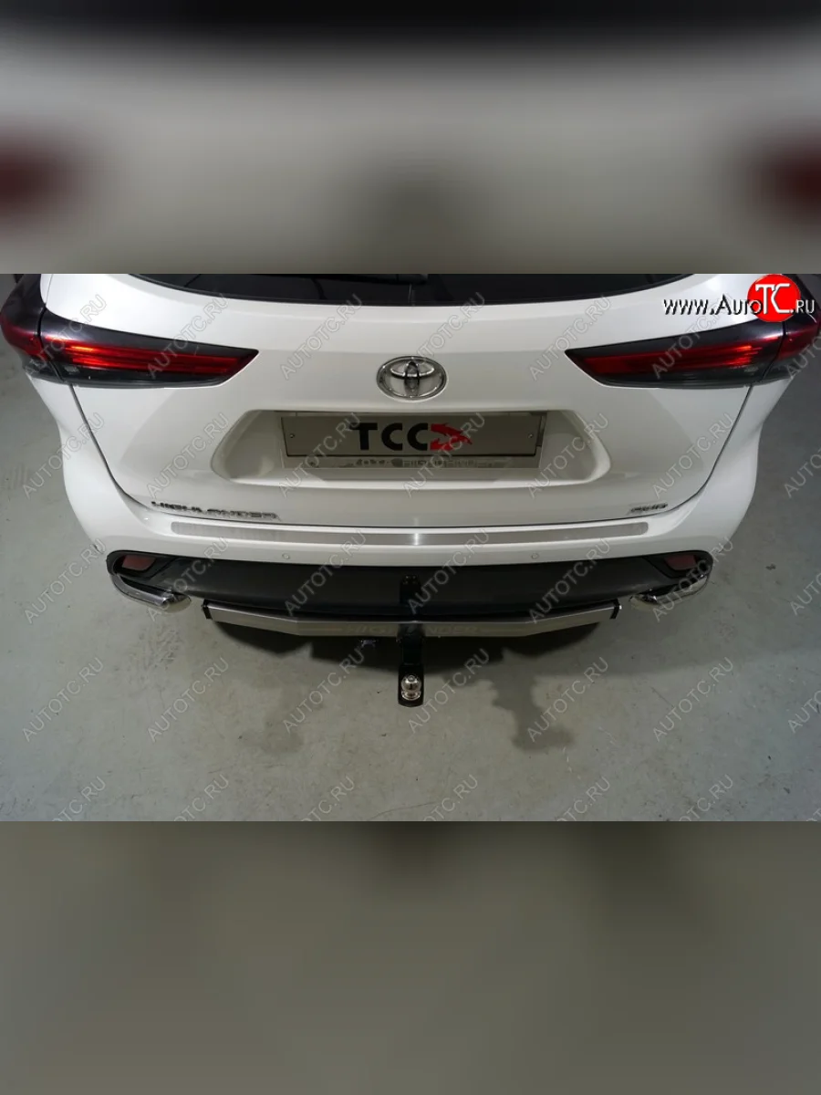 Накладка на задний бампер, ТСС Тюнинг Toyota Highlander XU70 (2020-2025) (Лист шлифованный)  в Керчи Республика Крым