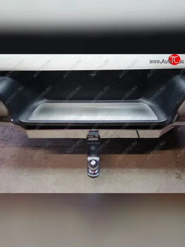 Накладка на задний бампер, ТСС Тюнинг (Лист шлифованный) Toyota Hilux AN120 дорестайлинг (2016-2020)