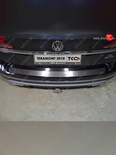 Накладка на задний бампер, ТСС Тюнинг (Лист шлифованный) Volkswagen Teramont  1 CA1 (2016-2020) дорестайлинг