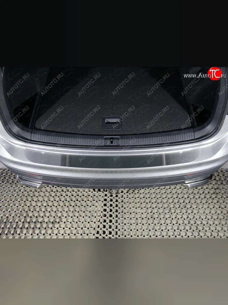 Накладка на задний бампер, ТСС Тюнинг Volkswagen Tiguan Mk2 дорестайлинг (2016-2020) (Лист шлифованный)  в Перми Пермском крае