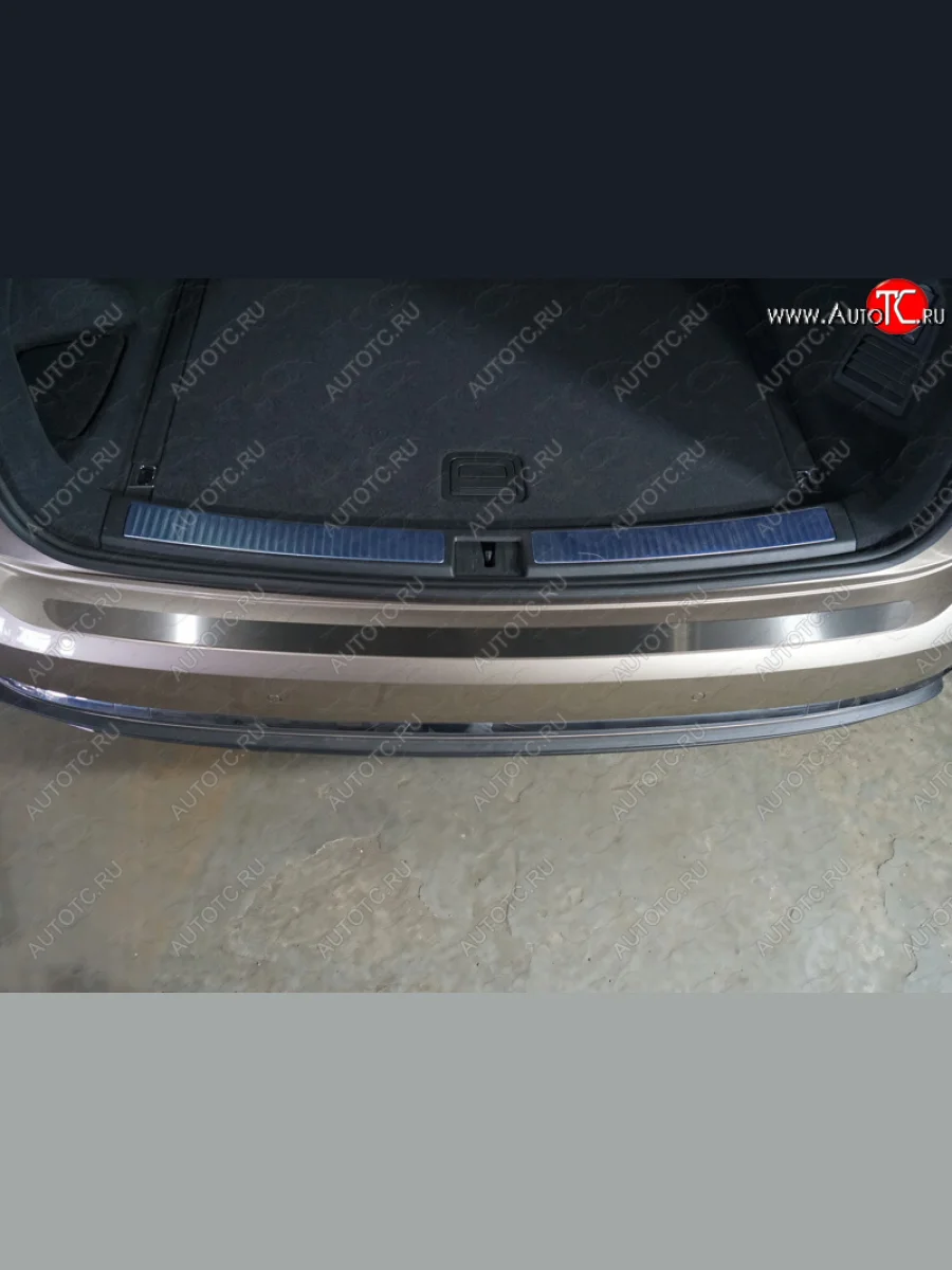 Накладка на задний бампер, ТСС Тюнинг Volkswagen Touareg 3 CR дорестайлинг (2018-2022) (Лист шлифованный)  в Самаре Самарской области