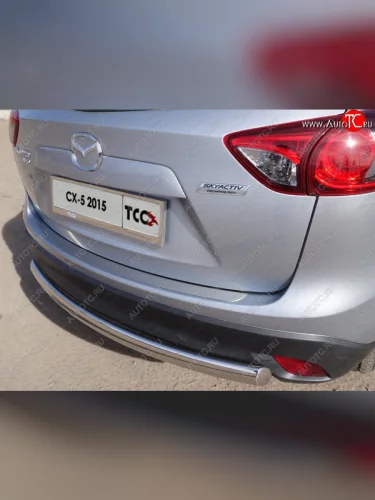 Накладка на задний бампер лист шлифованный 1мм (лист шлифованный 1мм) Mazda CX-5 KE дорестайлинг (2011-2014)