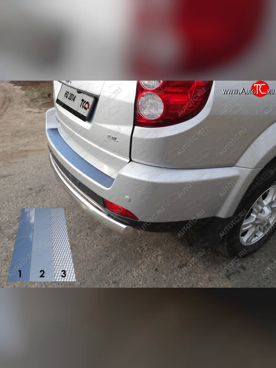 Накладка на задний бампер, ТСС Тюнинг Great Wall Hover H3  рестайлинг (2014-2016) (шлифованная)  в Керчи Республика Крым