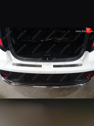 Накладка на задний бампер, ТСС Тюнинг (Лист шлифованный) KIA Soul PS рестайлинг (2017-2019)