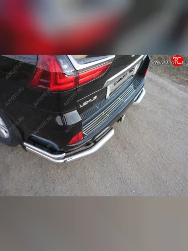 Накладка на задний бампер, ТСС Тюнинг (Лист шлифованный) Lexus LX450d J200 2-ой рестайлинг (2015-2022)