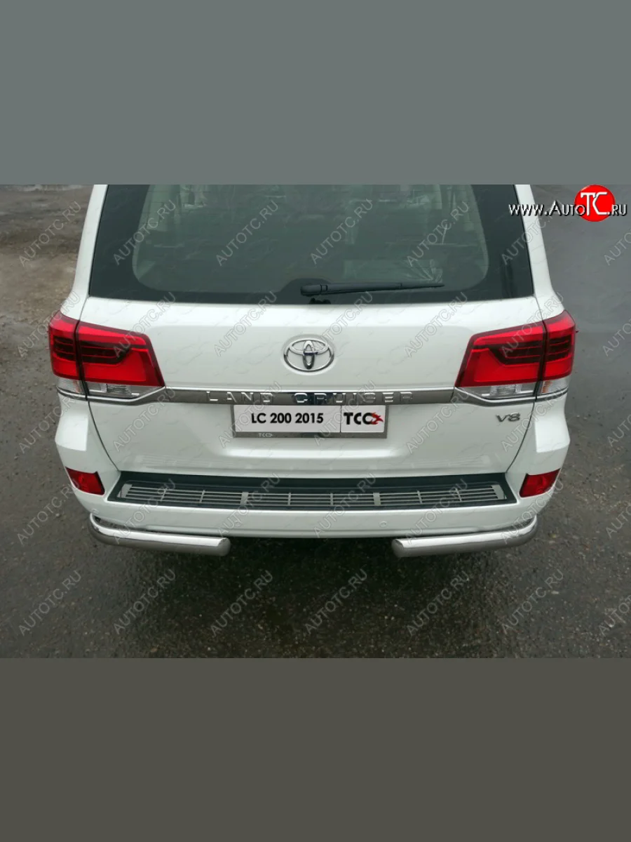 Накладка на задний бампер, ТСС Тюнинг Toyota Land Cruiser 200 2-ой рестайлинг (2015-2021) (лист)  в Воронеже Воронежской области