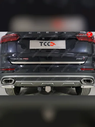 Накладка на заднюю дверь, ТСС Тюнинг (Лист шлифованный) Chery Tiggo 8 PRO (2021-2025)