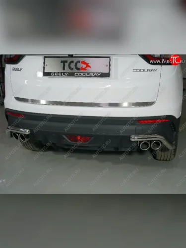 Накладка на заднюю дверь, ТСС Тюнинг (Лист шлифованный) Geely Coolray SX11 дорестайлинг (2018-2023)