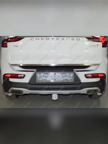 Накладка на задний бампер, ТСС Тюнинг (Лист шлифованный) EXEED TXL  дорестайлинг (2020-2021)
