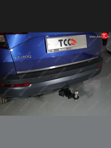 Накладка на заднюю дверь, ТСС Тюнинг (Лист шлифованный) Skoda Karoq NU7 рестайлинг (2020-2025)