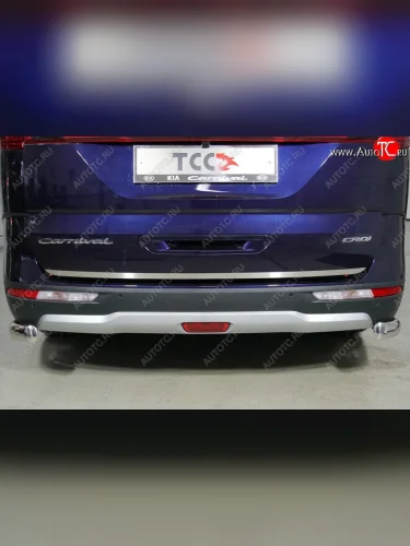 Накладка на заднюю дверь, ТСС Тюнинг (лист шлифованный) KIA Carnival KA4 минивэн дорестайлинг (2020-2023)