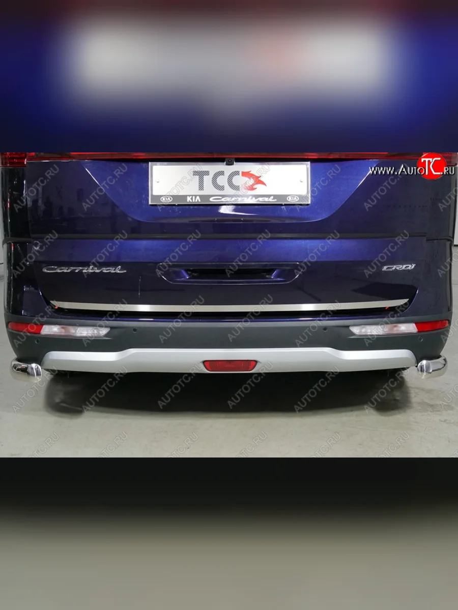 Накладка на заднюю дверь, ТСС Тюнинг KIA Carnival KA4 минивэн дорестайлинг (2020-2023) (лист шлифованный)  с доставкой в г. Керчь