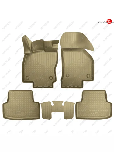 Коврики салонные 3D Norplast (бежевый) Volkswagen Golf  8 Mk8 (2019-2024) хэтчбэк 5 дв. дорестайлинг