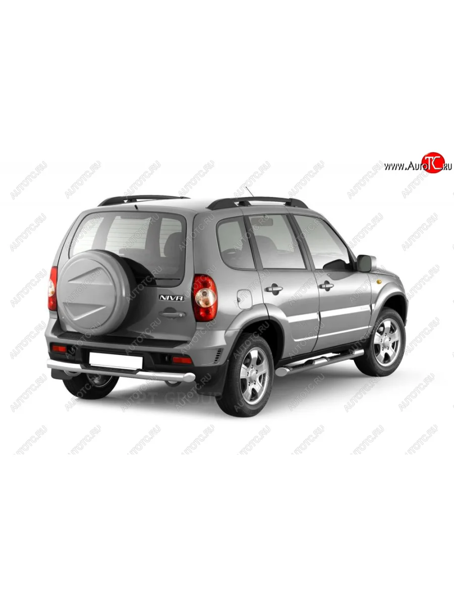 Защита заднего бампера (с накладкой, d63 мм) TCC Chevrolet Niva 2123 рестайлинг (2009-2020)  с доставкой в г. Керчь