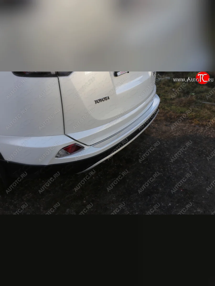 Накладки на задний бампер, ТСС Тюнинг Toyota RAV4 XA40 5 дв. рестайлинг (2015-2019) (лист шлифованный)  в Самаре Самарской области