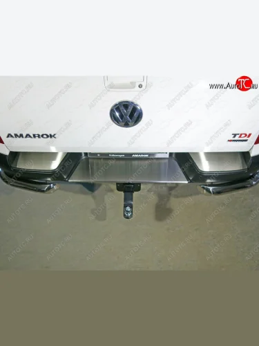 Накладки на задний бампер, ТСС Тюнинг (лист шлифованный) Volkswagen Amarok рестайлинг (2016-2022)