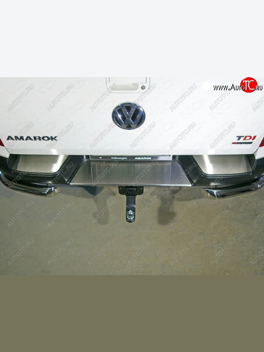 Накладки на задний бампер, ТСС Тюнинг Volkswagen Amarok рестайлинг (2016-2022) (лист шлифованный)  в Самаре Самарской области